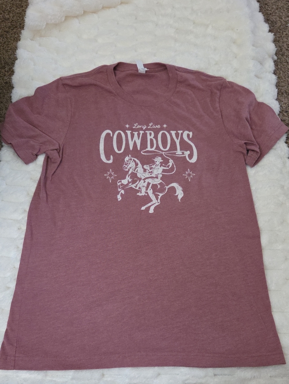 'Long Live Cowboys' Graphic Tee - Mauve Pink